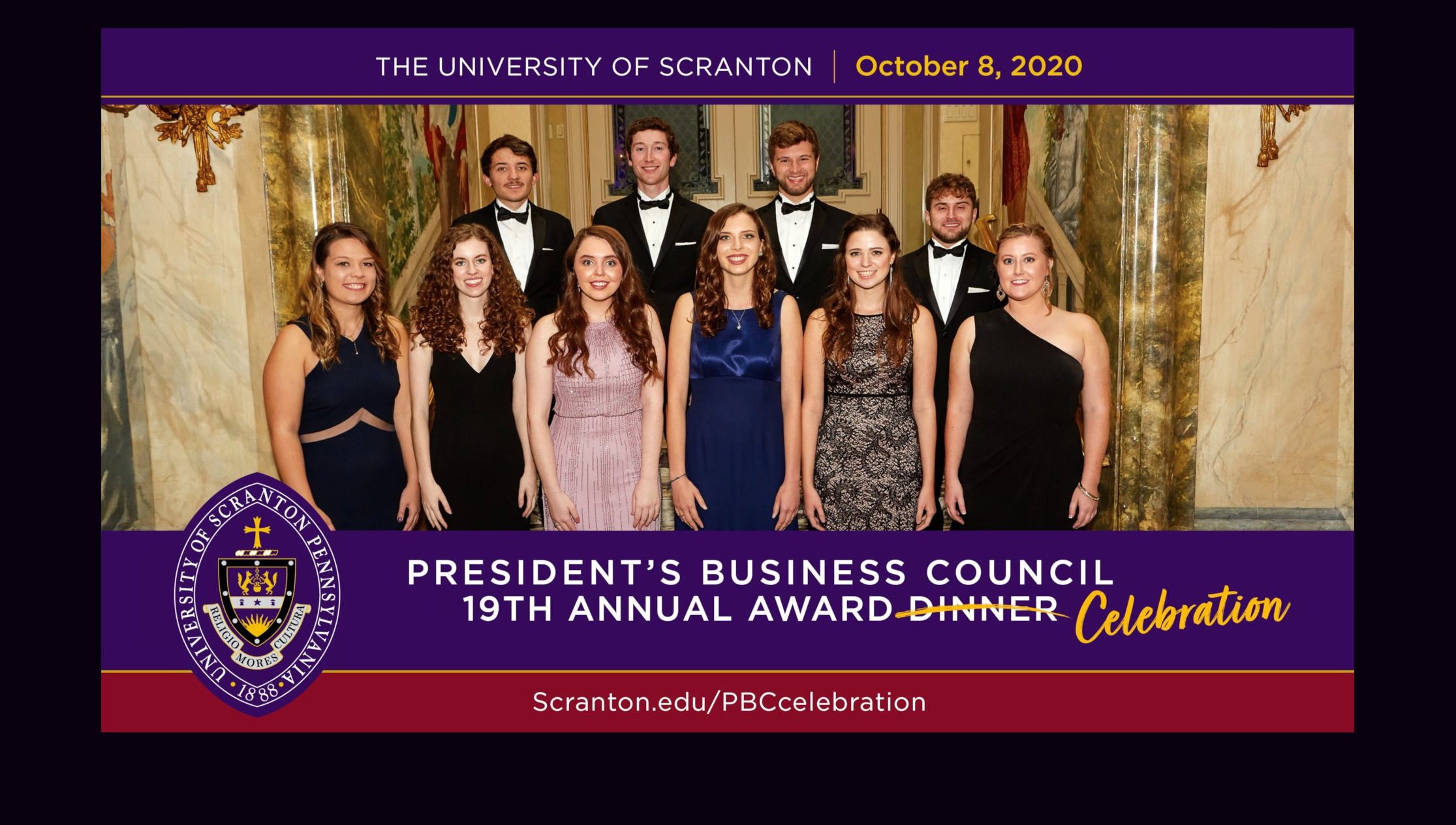 The Presidential Scholars of The Class of 2020 gather at the Pierre Hotel at The President's Business Council 18th Annual Award Dinner in 2019. 