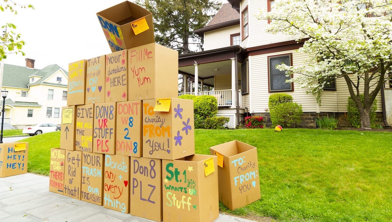 An ongoing initiative led by The University of Scranton’s Center for Service and Social Justice that encourages students leaving campus to donate rather than discard items benefits hundreds of local families while reducing landfill waste and helps the University to answer to the call by Pope Francis to “Care for Our Common Home.” 