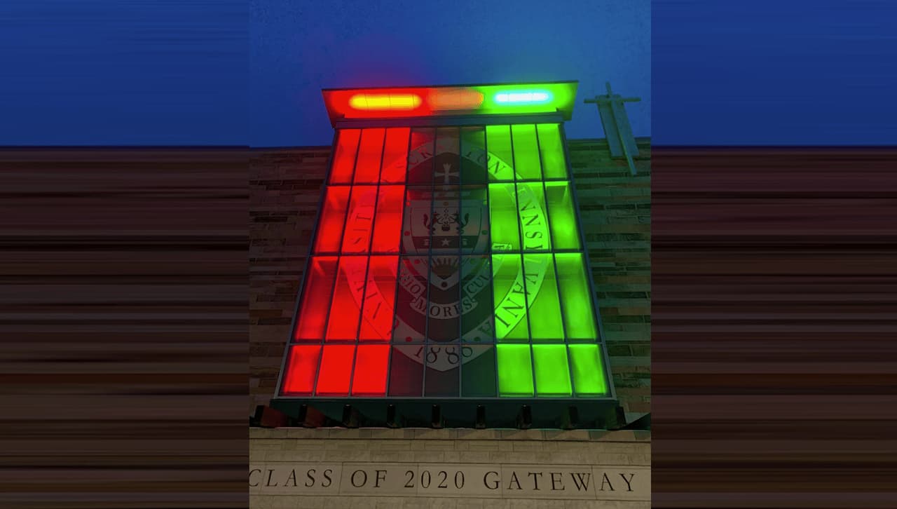 The Greater Scranton Martin Luther King Commission will hold its annual Community Celebration and Awards Dinner Sunday, January 14, 2024, at 2 p.m. at The University of Scranton. Pictured, the University will light a tribute for MLK Day on its Class of 2020 Gateway sign from Friday evening, Jan. 12, through Monday evening, Jan. 15. 